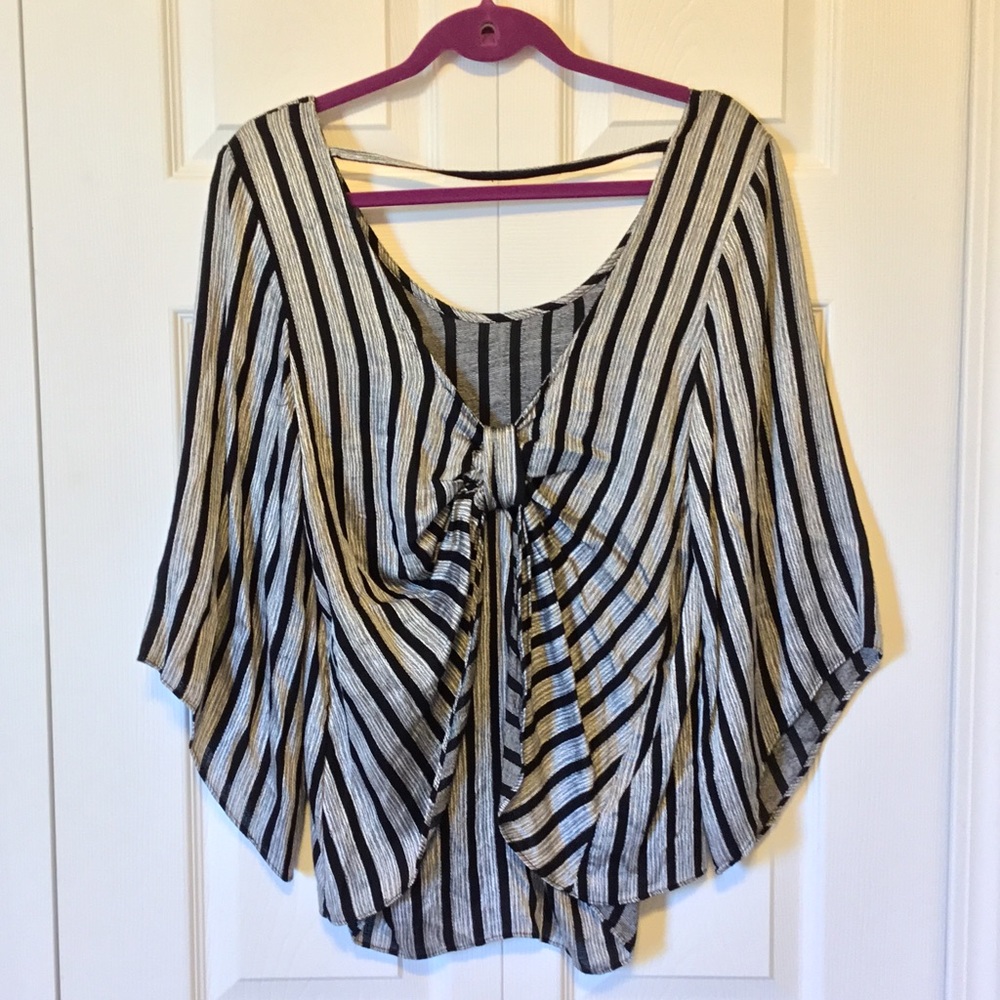 Anthropologie DREW Striped Bow Back Top Small - Picture 4 of 8